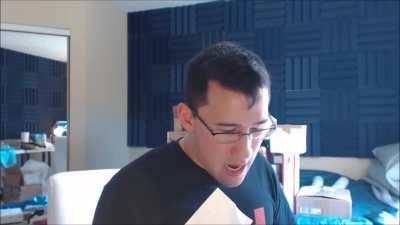 Youtuber Markiplier opening gifts from Randy Stair
