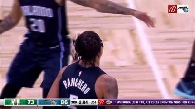 [Highlight] Jonathan Isaac gets a steal on Jaylen Brown then passes to Paolo for the two handed dunk!