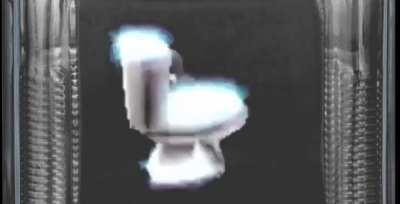 un inodoro girando nada mas