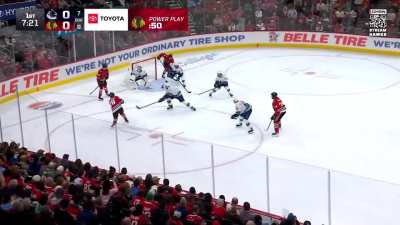 Ryan Donato with a backdoor tap-in on the power play for his second goal of the season