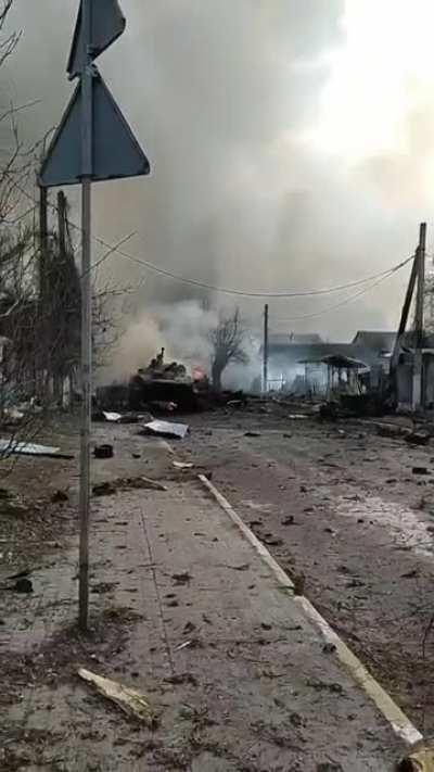 Russian VDV column blown to smithereens in Bucha, Kyiv Oblast