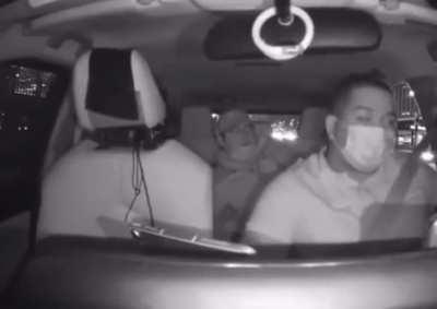 (Idiot) Uber passenger opens door without looking.