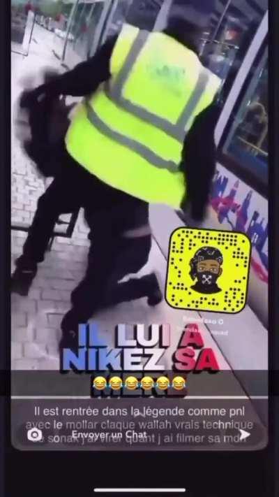 Public transport worker smacks a drunk and belligerent individual