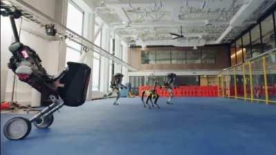 Boston Dynamics machines flawlessly and soulfully dancing in rhythm.