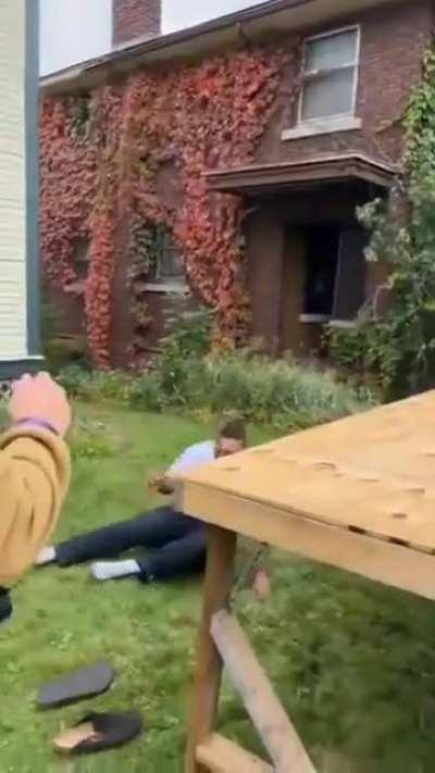 HMB while trying a back flip.