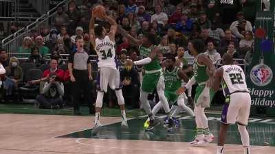 [Highlight]] Giannis spins and gets a shot off giving him 30