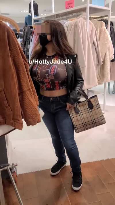 My big milkers shopping in sheer