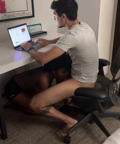 Keeping herself busy while I respond to my messages