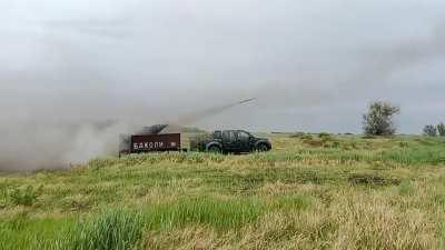 Footage of an Ukrainian truck with an S8 rocket system ( specific date and location unknown)