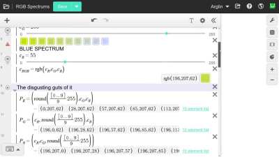 RGB Spectrum sliders, but within the expressions tab.
