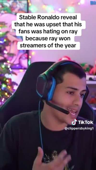 Ron didn’t like the hate Ray was getting after winning best reality streamer