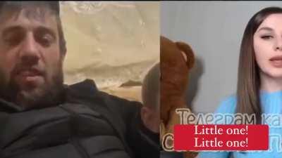 Chechen Kadyrovite soldiers show a kidnapped Ukrainian boy on a video call they have with a Ukrainian woman. The Kadyrovite says that he will conquer Kyiv together with the young boy and also seems to threaten the boy by pulling his hair