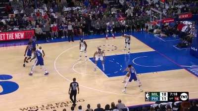 [Highlight] Giannis punctuates the start of his 10th season by stuffing Harris' dunk attempt