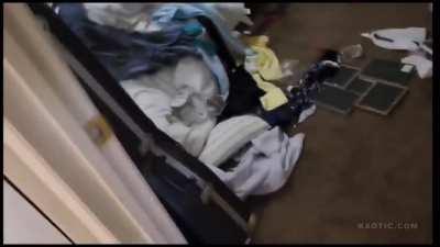 Naked Lady high on meth breaks into couples house and trashes place