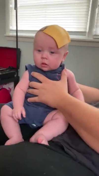 Cheese slice stops baby from crying