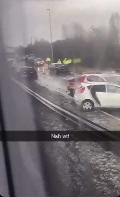 18 Vehicle Crash on Soutbound A92 near Muchalls, Scotland 24th March 2023