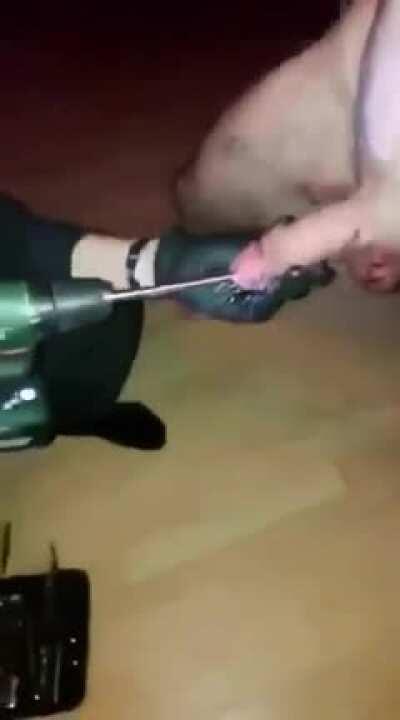 Man has drill in his dick on