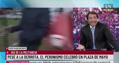 Agredieron con golpes y palos a reportero de LN+ en la marcha del Día de la Militancia Peronista