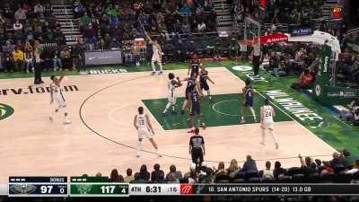 [Highlight] Giannis drains the pull up three and does a little celebration