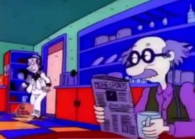 You know that episode of Rugrats where Tommy tried to fuck with Stu's morning routine and he ended looking like Nishiki?