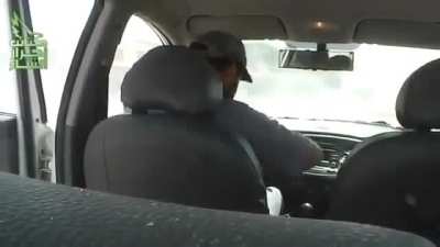 FSA does a driveby shooting on a regime checkpoint.