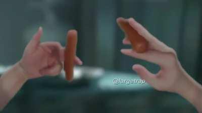 My cock was flattened with a mallet