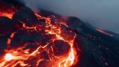 Flying my drone into a Volcano / @nicolas_gaillard