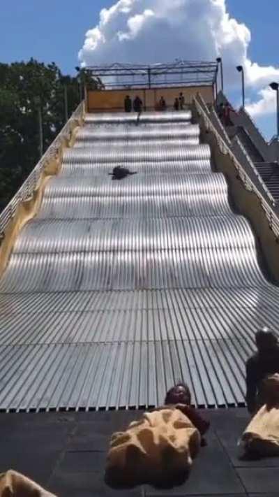 Slide at Belle Isle in Michigan was open for four hours before being shut down because people were getting injured.