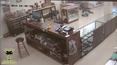 Robber drops like a rock