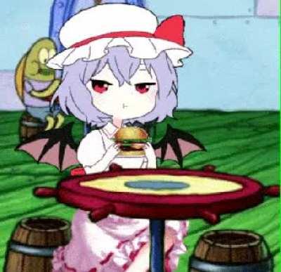 Remilia at Krusty Krab