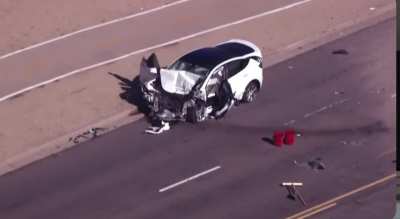 2 people somehow survive hard head on crash in california.