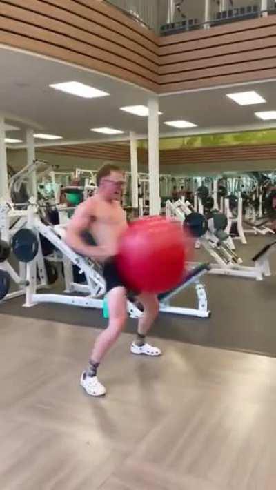 Guys playing with balls