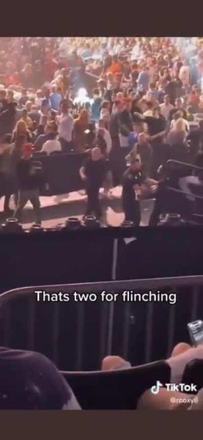 I don’t know the context behind this video but Nate Diaz randomly punks some dude at the fight last night. Everyone is saying it is A.J McKee but I’m not sure.