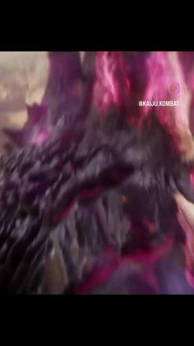 Godzilla's atomic breath charging up 