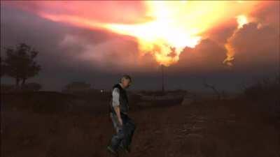 Sidorovich dances to Freedom radio while an emission wipes out an entire stalker base .