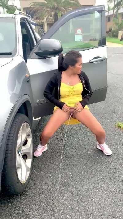 Asian milf at it again in public