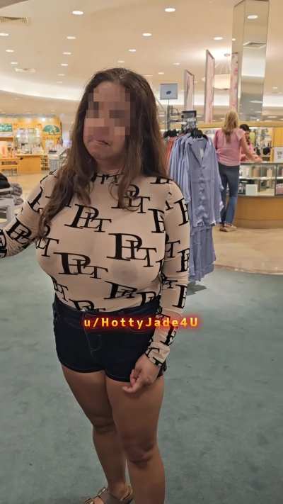 My titties in SHEER while shopping in Charlotte 