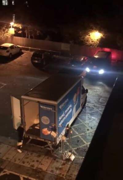 Anyone one expecting a package delivered today? Hermes driver loading his van. (UK)