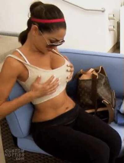 Stroking to Nikki Bella's huge tits...