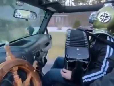 On the way back to lane after picking up Sheen