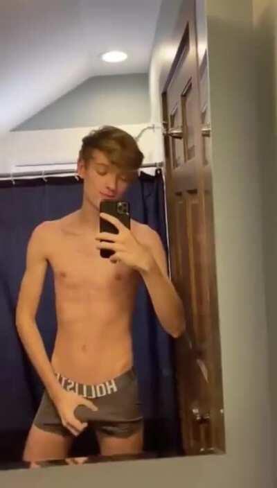 Hottest Blonde Twink Shows Off His Perfect Body and Big Soft Dick