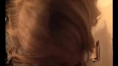 Rocco comes in the bathroom when Faye Reagan is on the toilet and makes her suck his dick. Another girl tries to come in but shuts the door when she sees what they're doing