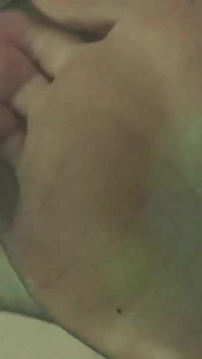 Goth girl whit black nylon feet