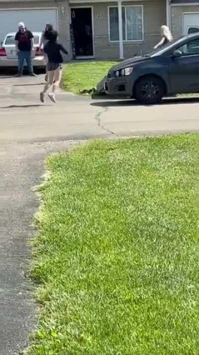 Girl In Black Top Can Fight