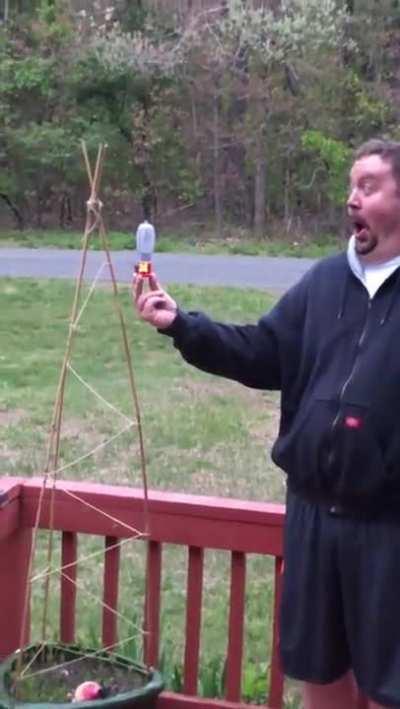 This man's face when the hummingbird feeds from his hand.
