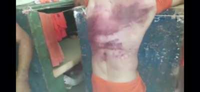 Man takes a beating inside a Brazilian prison
