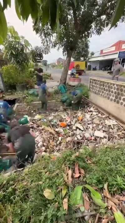 120 full time river warriors cleaning 200 rivers daily in Indonesia