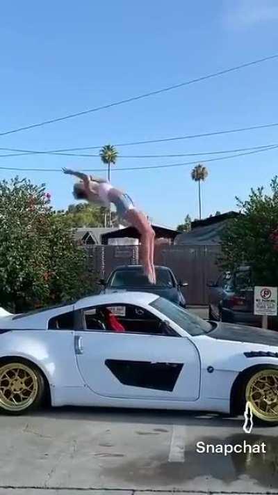 To do a backflip on a car