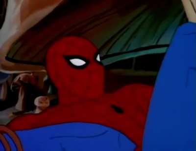 Spider-Man up against… …a giant mushroom. (Source: 1981 Spider-Man)