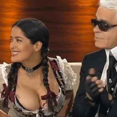 That time Salma Hayek wore a traditional dress on German TV